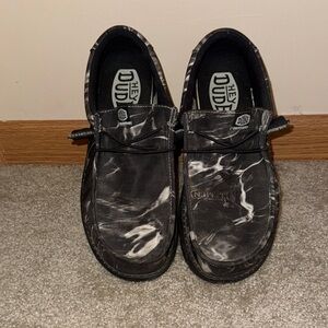 Men’s Hey Dude Charcoal and White Marble Loafers
